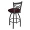 Holland Bar Stool Co 25" Swivel Counter Stool, Pewter Finish, Canter Bordeaux Seat 82025PW005 - alternate 2
